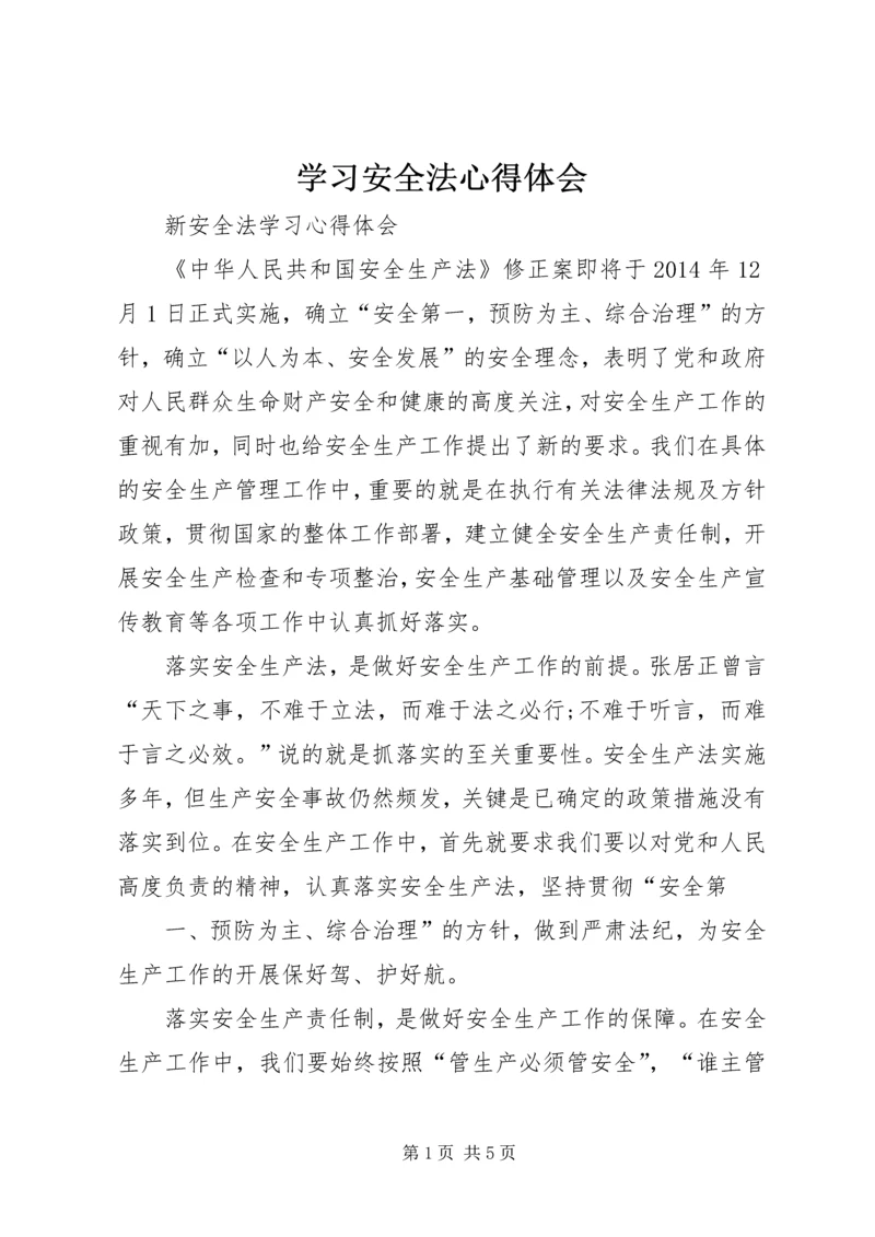 学习安全法心得体会精选.docx