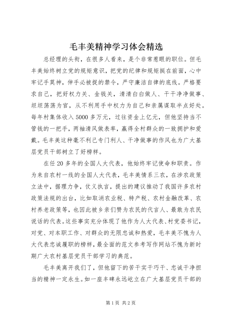 毛丰美精神学习体会精选.docx