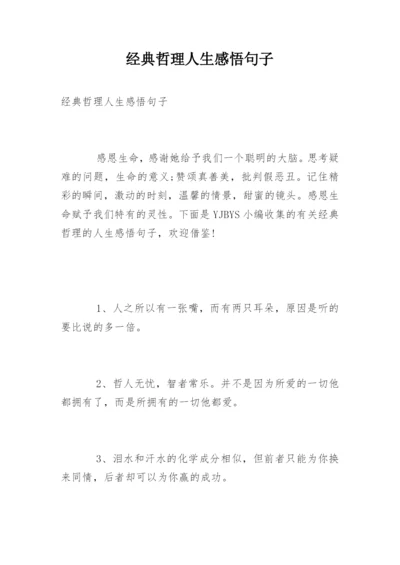 经典哲理人生感悟句子.docx