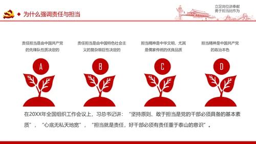 立足岗位讲奉献有作为专题党课PPT模板