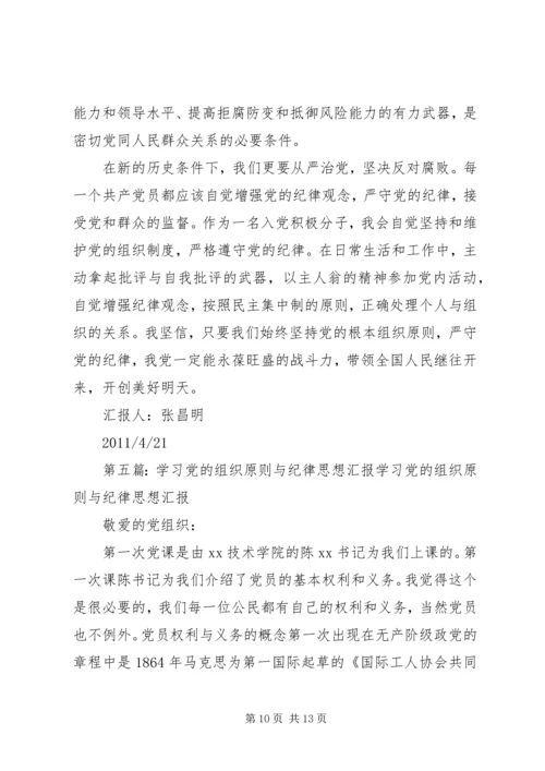 思想汇报：学习党的纪律和组织原则.docx