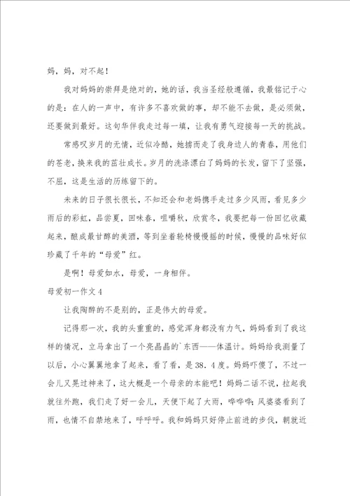 母爱初一作文15篇读懂母爱作文600字