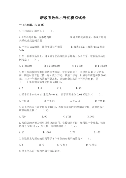 浙教版数学小升初模拟试卷（能力提升）.docx