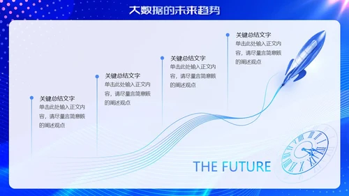 蓝色大数据人工智能科技风科技创未来商务通用PPT模板