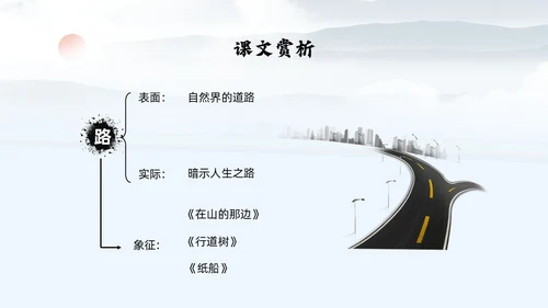 灰色简约水墨实拍未选择的路课件PPT七年级语文下册PPT七年级下册语文课件