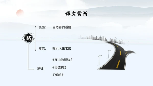 灰色简约水墨实拍未选择的路课件PPT七年级语文下册PPT七年级下册语文课件