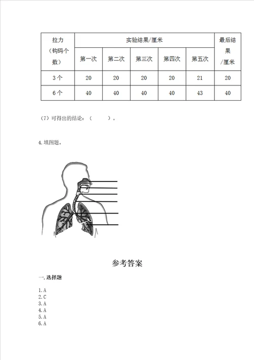 教科版科学四年级上册期末测试卷典型题word版