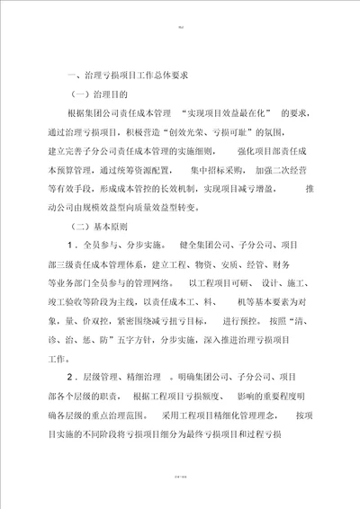 亏损项目整治方案 4327