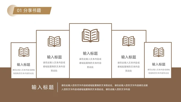 褐色简约风教师读书分享会PPT模板