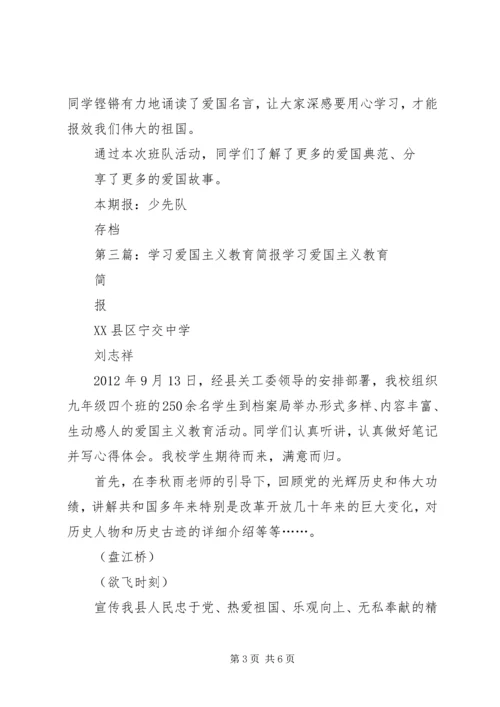 关于爱国主义教育活动的简报.docx