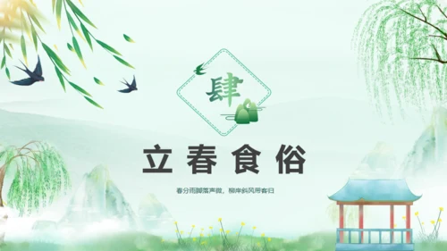 立春春风杨柳通用PPT模板