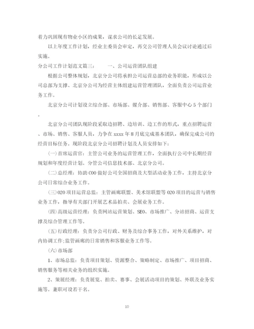 精编之分公司工作计划范文3篇.docx