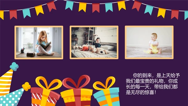 生日祝福相册动画展示PPT模板