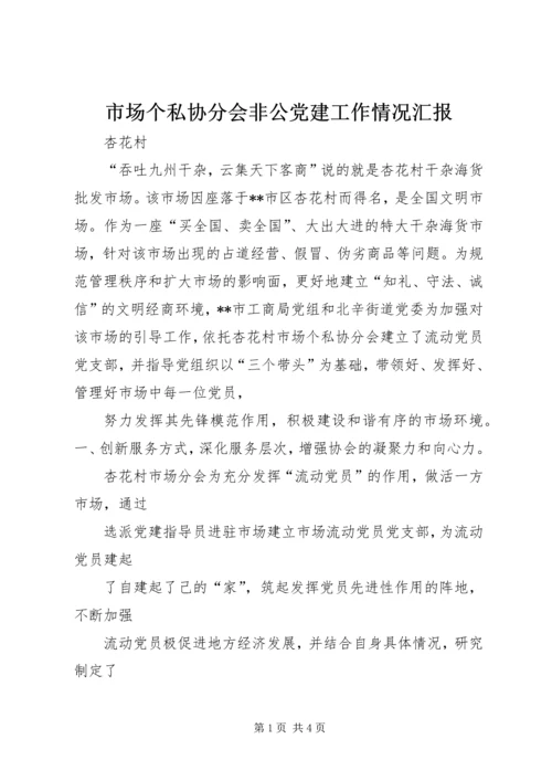 市场个私协分会非公党建工作情况汇报.docx