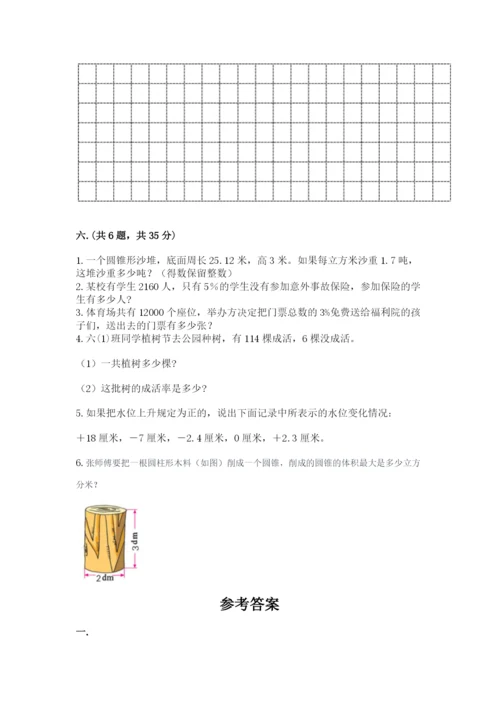 西师大版数学小升初模拟试卷带答案（夺分金卷）.docx