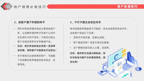 红色插画风格房地产销售培训PPT