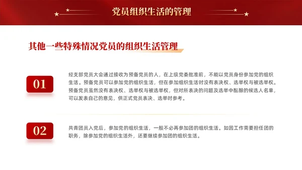 红色党建党课党支部的组织生活课件PPT模板