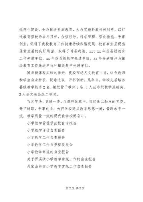 村小学教学评估自评自查报告.docx