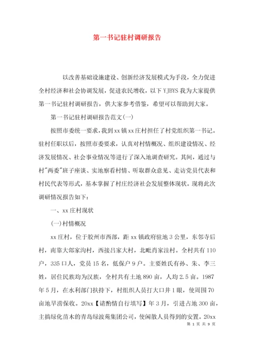 （精选）第一书记驻村调研报告.docx