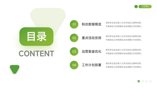 绿色渐变实用新媒体运营报告PPT模板