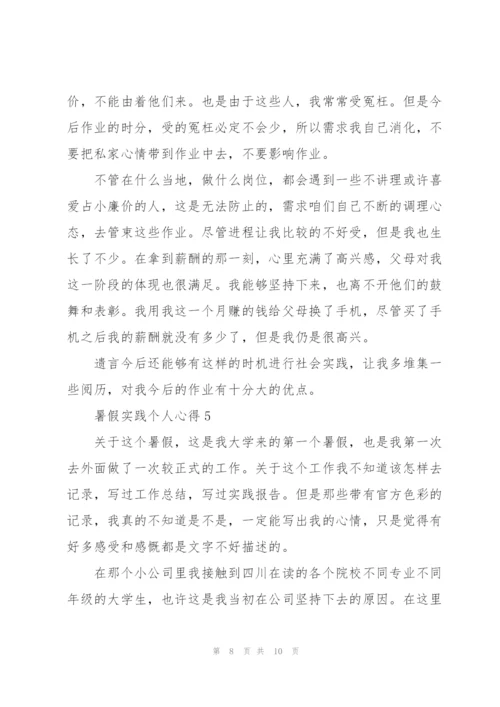 暑假实践个人心得5篇.docx