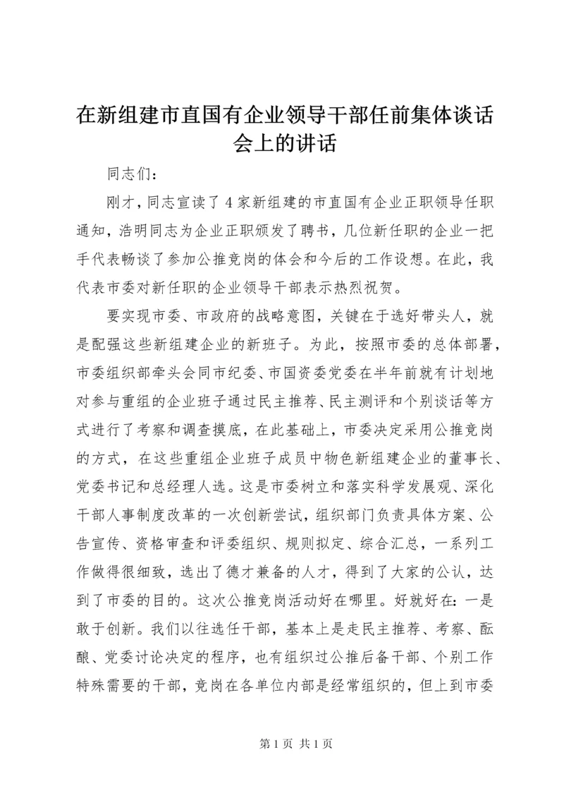 在新组建市直国有企业领导干部任前集体谈话会上的讲话.docx