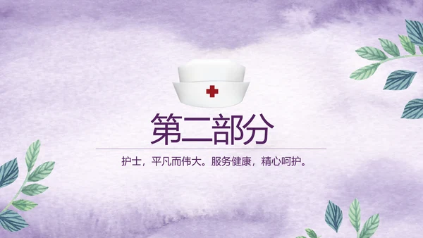 紫色唯美小清新医疗护士专用动态PPT模板
