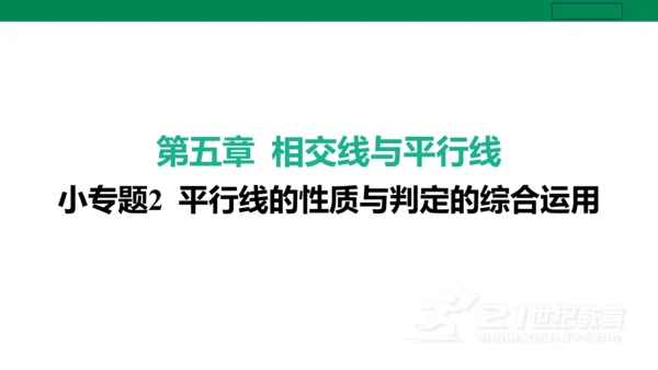 第五章 相交线与平行线 小专题2 平行线的性质与判定的综合运用 课件(共20张PPT)