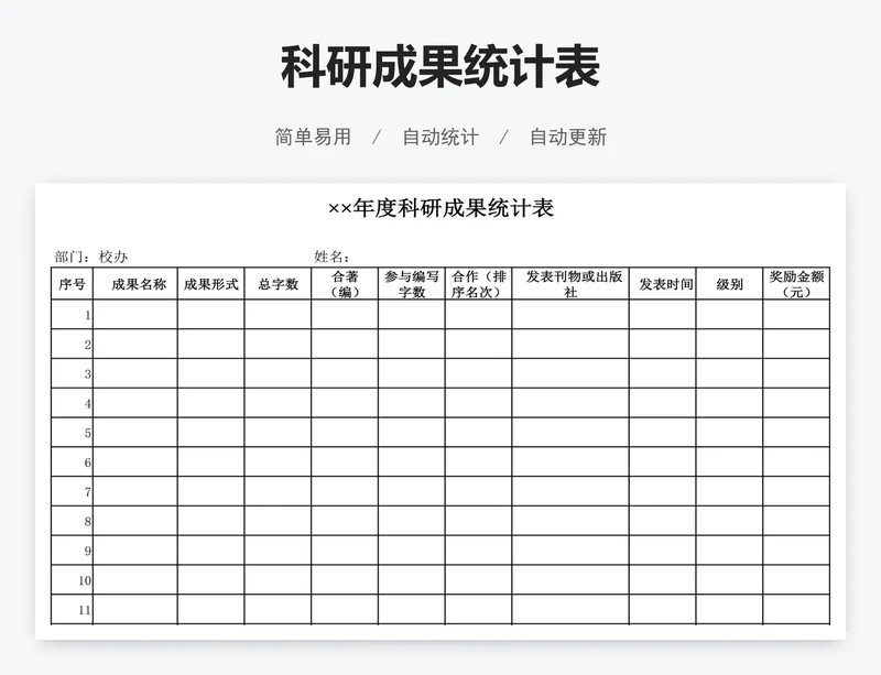 科研成果统计表