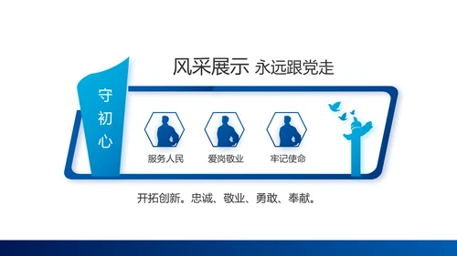 蓝色大气公安警察职责工作汇报PPT