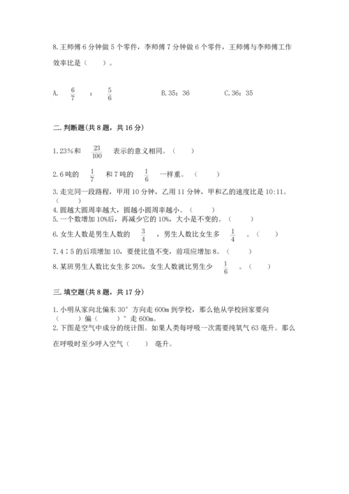 小学数学六年级上册期末卷附完整答案（各地真题）.docx