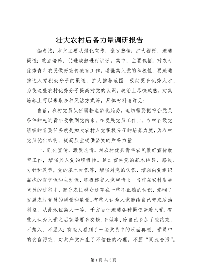 壮大农村后备力量调研报告.docx