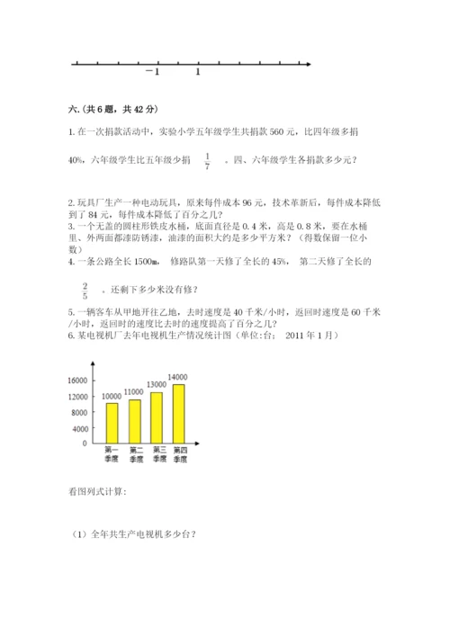 小学六年级数学毕业试题含答案（考试直接用）.docx