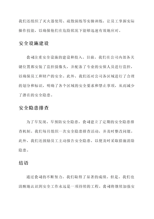 公司贯彻落实安全情况汇报