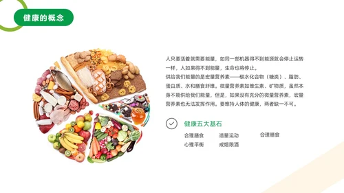 绿色橙色简约健康饮食膳食营养动态PPT全民营养周