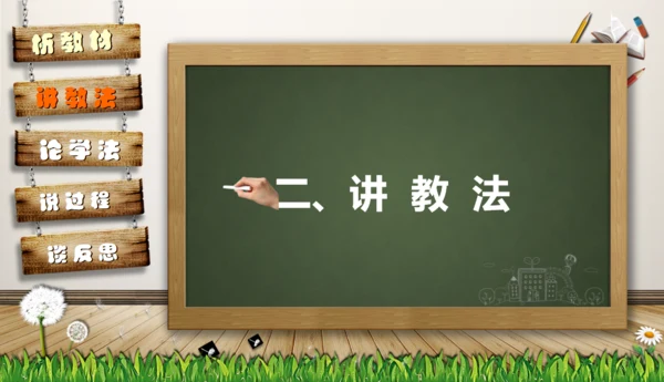 教师说课黑板卡通风格教育教学通用PPT模板