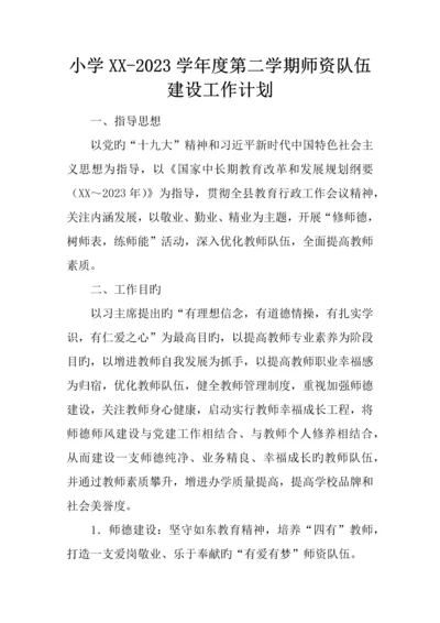 小学第二学期师资队伍建设工作计划.docx