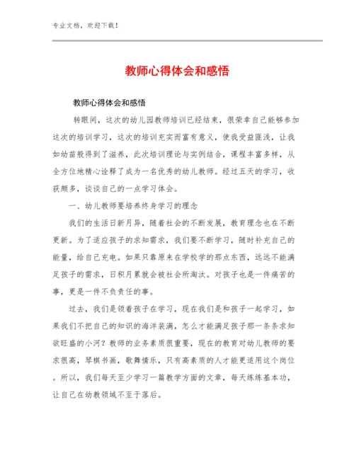 教师心得体会和感悟优选例文29篇文档选编.docx