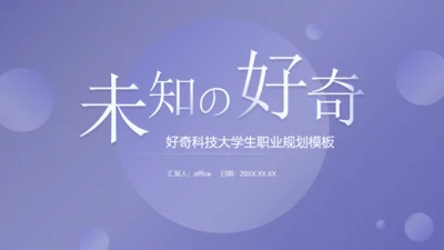 大学生职业规划，未知与好奇通用PPT模板