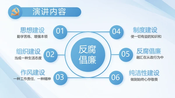 蓝色党建党支部工作汇报PPT党课
