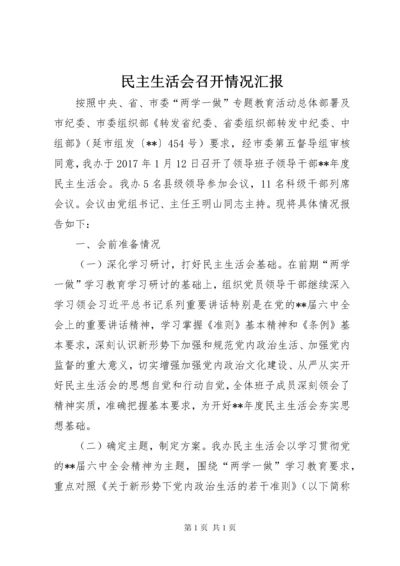 民主生活会召开情况汇报 (2).docx