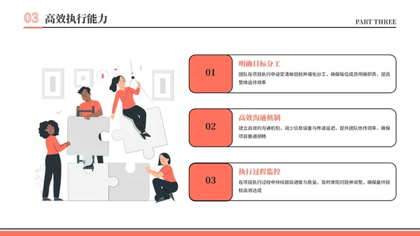 橙色插画风团队介绍汇报PPT模板