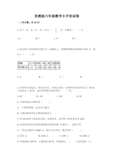 苏教版六年级数学小升初试卷精品【考试直接用】.docx