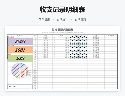 收支记录明细表