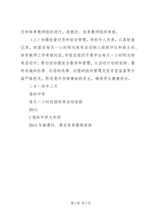 每天一小时校园体育活动汇报材料(5).docx