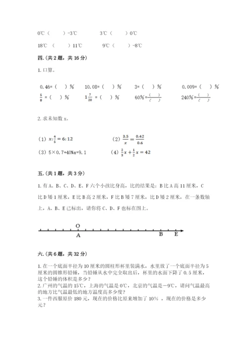 人教版六年级数学下学期期末测试题含完整答案（易错题）.docx