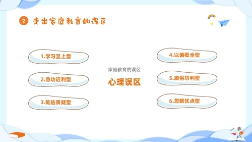 蓝色立体剪纸风卡通儿童六年级开学家长会PPT开学家长会新生家长会家长会