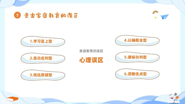 蓝色立体剪纸风卡通儿童六年级开学家长会PPT开学家长会新生家长会家长会