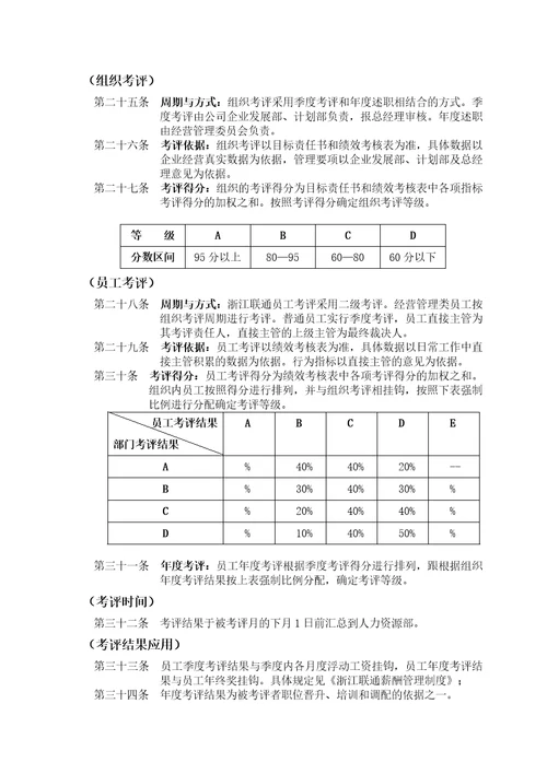 浙江联通绩效管理制度