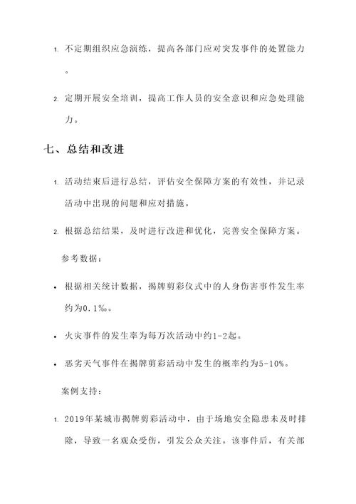 揭牌剪彩活动安全保障方案